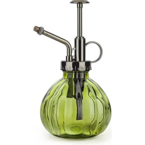 Plant Mister, 200ML Vintage Glass Spray Bottle with Pressure Pump, Fine Mist Sprayer for Indoor House Plants, Small Decorative Garden Plant Gift, Watering Can Spritzer for Flower - Green (1/5)