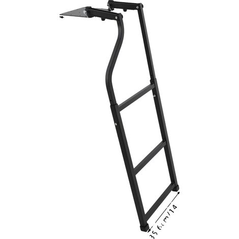 Escalera plegable para portón trasero, resistente, de compatibilidad universal, negra. (1/2)