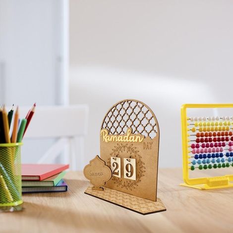 DIY-Adventskalender aus Holz für Ramadan, Tischdekoration für das Iftar, Gebetsdekoration, Zubehör für das Eid-Fest, Heimdekoration (1/5)