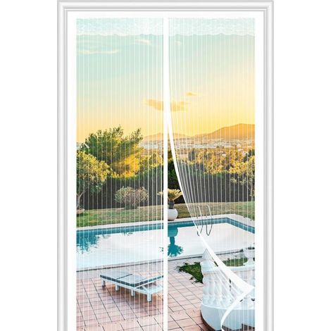Magnetisches Moskitonetz für Türen und Fenster 120 x 220 cm, Fliegengitter, magnetische Vorhänge ohne Bohren, magnetische Moskitonetze für Außentüren, Balkone, Wohnmobile, Terrassen ( (1/4)