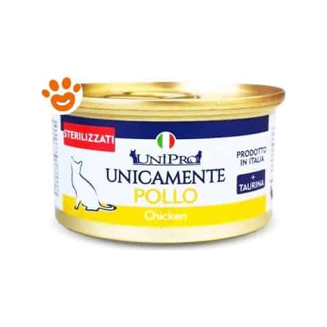 Unipro Cat Unicamente Adult Sterilizzato Pollo - Lattina 85 Gr -