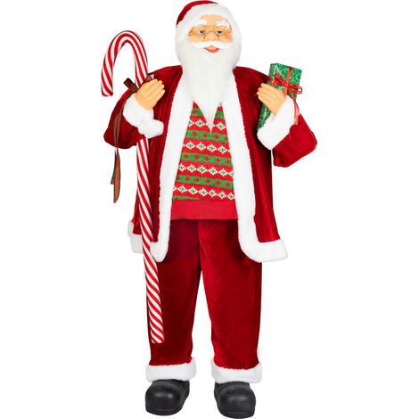 Dekoration MagicHome Weihnachten, Weihnachtsmann, mit Geschenk, rot, 120 cm (1/3)