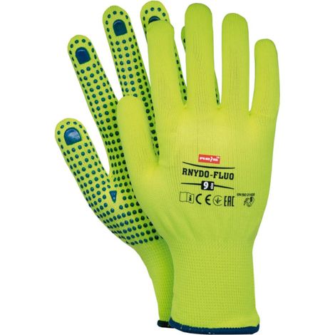 Arbeitshandschuhe mit Noppen 8 neongelb