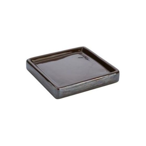 Portasapone In Ceramica Lucida Grigio A Forma Di Cubo