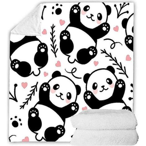 Couverture Panda en peluche polaire sherpa, cadeau panda pour filles, douce et chaude, couverture en peluche panda pour enfants et adultes, toutes mers (1/5)