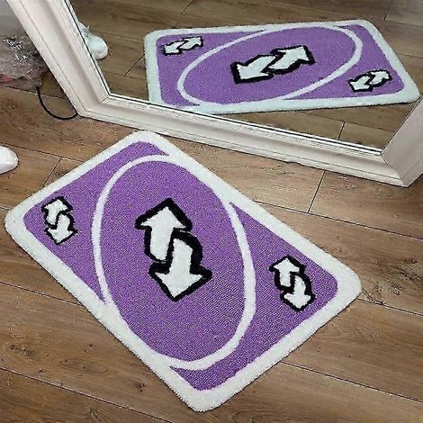 Tapis d'entrée arc-en-ciel Uno Brand Mat, tapis tufté antidérapant, décoration de sol épaisse, tapis rectangulaire pour chambre, salle de bain et chevet (40 x 60 cm, violet) (1/5)