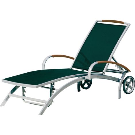 Inko Sonnenliege Frisco Alu/Textilen Rollliege 183x71x34cm 3 Farben zur Auswahl Silber