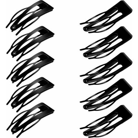 Lot de 24 pinces à cheveux à double fixation, pinces à cheveux en métal, pinces à cheveux pour femmes (noires, 5 cm) (1/5)