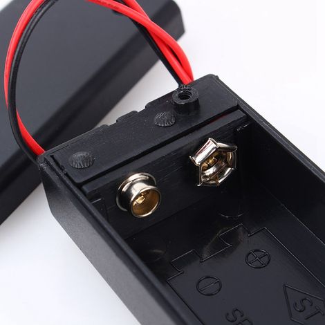 Boîtier pour pile 9V avec couvercle et interrupteur, noir (1/5)