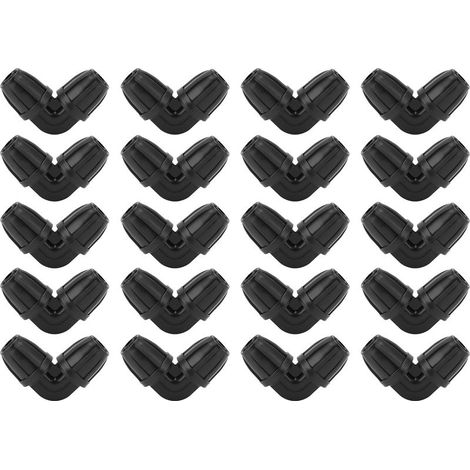 20 pièces 8/11 coude avec serrure tuyau d'arrosage connecteur adaptateur jardin goutte à goutte raccords d'irrigation (1/5)