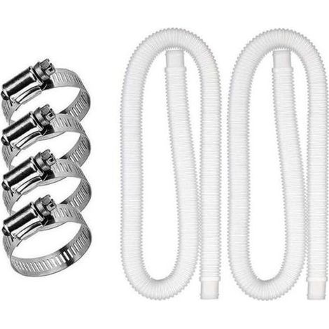 pair Tuyau de remplacement de piscine - Intex - 32mm - 1,5m - 4 pinces - Résistant aux fuites (1/4)