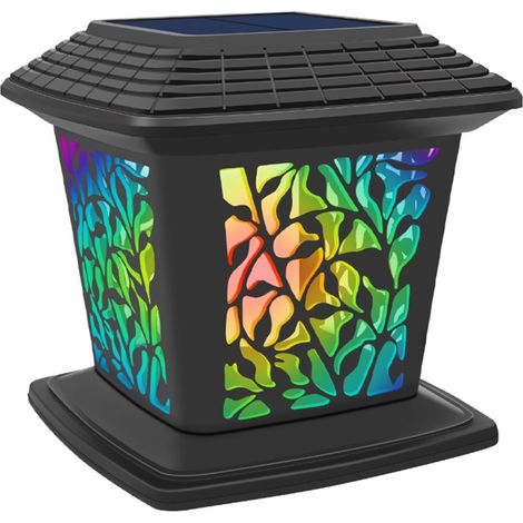 Farola solar exterior RGB de 2 W, 3 modos, control de brillo táctil, IP65 (blanco/continuo/arcoíris). (1/5)