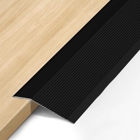 Rampe de seuil de porte en aluminium - 0,9 m x 100 mm - Autocollant - Profilé de transition - Compensation de hauteur 8 à 40 mm - Pour seuil d'ouverture de porte, rampes, bois, stratifié, carrelage (1/5)