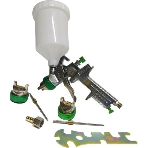 PISTOLA AEROGRAFO ARIA 600ML 3 UGELLI 1.4 - 1.7 - 2.0mm SPRUZZO HVLP VERNICIATURA (1/5)