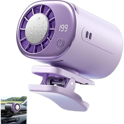 Ventilatore portatile ricaricabile tramite USB con 199 velocità e luci LED – Dispositivo di raffreddamento per SUV e camion – Viola (1/5)