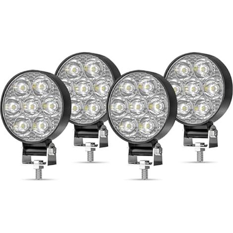 4 Pcs 2.5'' Phare de Travail LED, 12V 24V 21W Ronde Phare Travail Projecteur LED, mini projecteurs lumière feux pour Voiture 4x4 Truck ATV SUV Camion Tracteur (1/5)