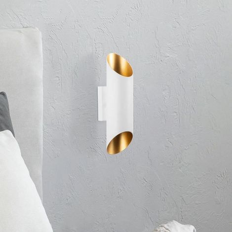 [NEUWERTIG] B-Ware Wandleuchte Wandlampe Cut Weiß Metall Leuchte Lampe Up Down Höhe 30 Cm
