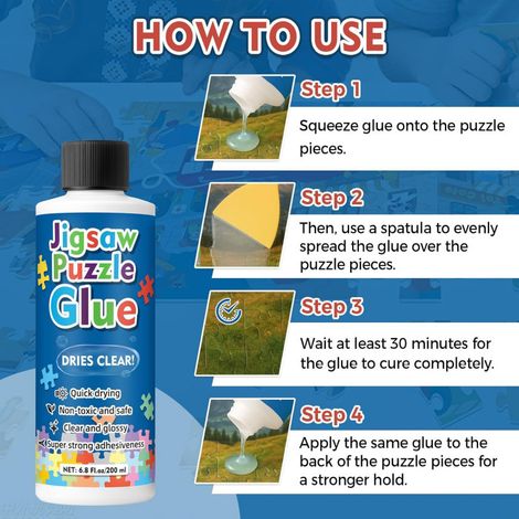 Colle pour puzzles KineShineX : transparente, elle protège les tableaux célèbres, les fixe de manière invisible et préserve facilement votre puzzle terminé. (1/4)