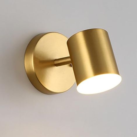 Appliques Murales LED Dorées Lampe Murale Pivotante 350 Moderne Minimaliste Tri-Couleur Appliques Murales,Luminaire Mural pour Chevet,Salle de Séjour,Salle de Bains,Chambre,Cuisine (A Type) (1/5)
