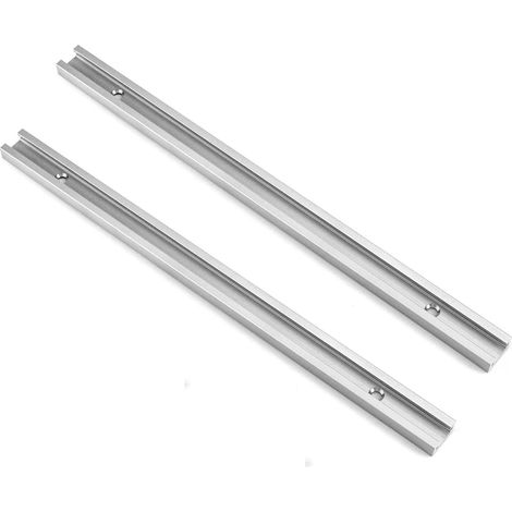 Rail En T Aluminium - 30 cm - Double Coupe - Pré-percé - Pour Table De Perceuse Et De Toupie - Lot De 2 (1/5)