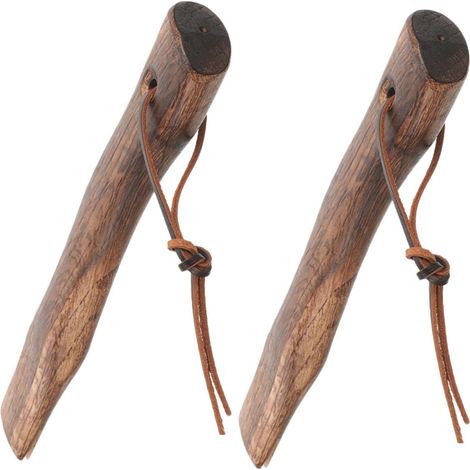 Mini Hache Manche Bois 2 Pièces , Finition Lisse , pour Jardin et Chauffage  Lot Café, Prise Confortable, Usage Bushcraft, Poignée Bois pour Travail du Bois, Accessoire de Remplacement (1/5)