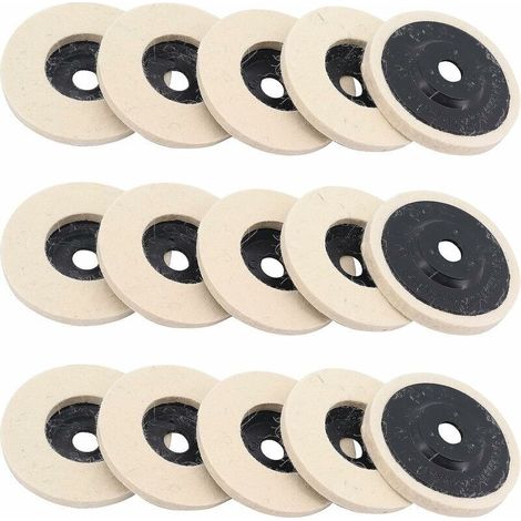 Disque de Polissage, 15 Pcs 4 Pouce 100mm Laine Disque de Polissage pour Meuleuse d'angle—— (1/4)