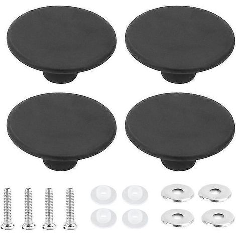 Ensemble de 4 boutons universels robustes en acier inoxydable pour couvercles de casseroles, noirs. (1/4)