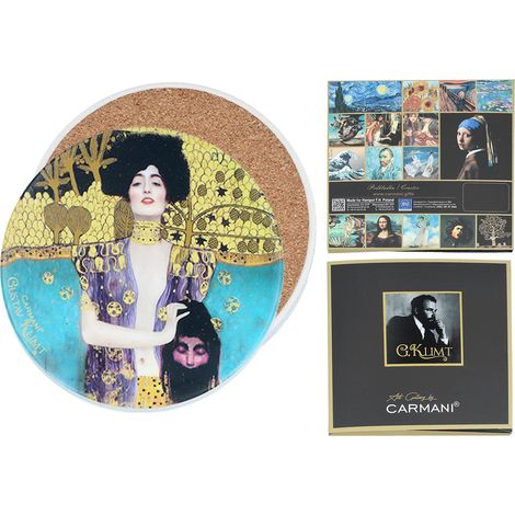 Carmani, posavasos de cerámica, redondo - G. Klimt/Judyta, Judith (1/3)