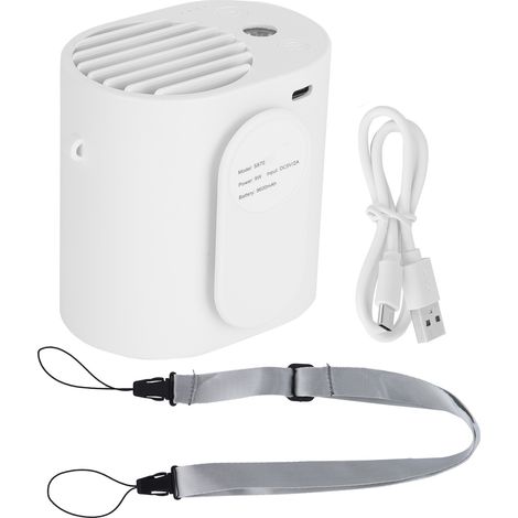 Portable Small Fan USB Mini Outdoor Sports Fitness Hanging Waist Cooling Tool with Electric LightWhite (1/5)