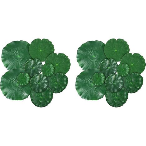 20 pièces 5 types de mousse flottante artificielle feuilles de lotus coussinets feuillage artificiel étang décor pour piscine (1/4)