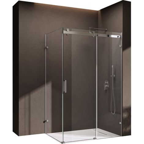 doporro Ravenna17-2 L-Form 100x120x195cm Inklusive Duschwanne Klarglas ESG-Sicherheitsglas (1/5)