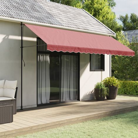vidaXL Replacement Fabric for Awning Valance Burgundy Stripe 4,5 m