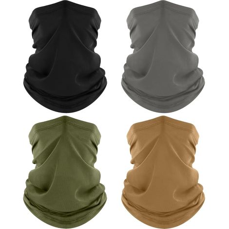 4 Pièces Cache-Cou, Tour de Cou Respirant Anti-UV Séchage Rapide, Bandana Multifonction pour Moto, Cyclisme, Homme et Femme (1/5)
