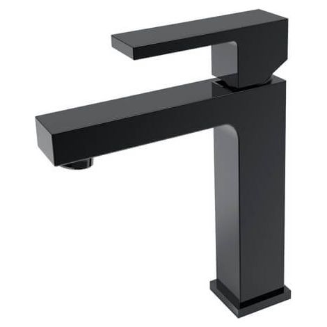 Robinet mitigeur lavabo carré - Noir mat - Cube (1/2)