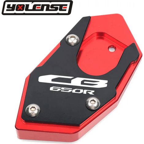 (Rouge-CB650R) Compatible avec HONDA CBR650R CB CBR 650R CB650R CBR650 R Moto Béquille latérale CNC Extension de béquille Plaque de support Agrandit la béquille maxpower (1/4)