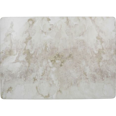 Set de table, lot de 4 sets de table, sets de table avec dos en liège et coins arrondis, motif en marbre gris, chacun 40 cm x 29 cm (1/5)