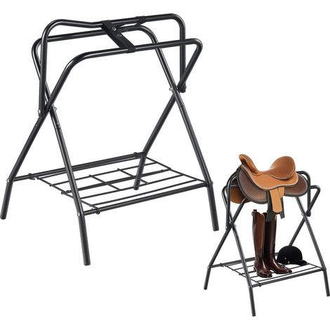 VEVOR Support de Selle Cheval, Lot de 2, Porte-selle Anglais Western Pliable Portable, Capacite de Charge 60 kg, Rangement pour Materiels Chevaux deEquitation, Organisation de Sellerie, deEcuries