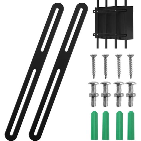 Support Boîte Aux Lettres, 280x24 mm, Noir, Acier Inoxydable (1/5)