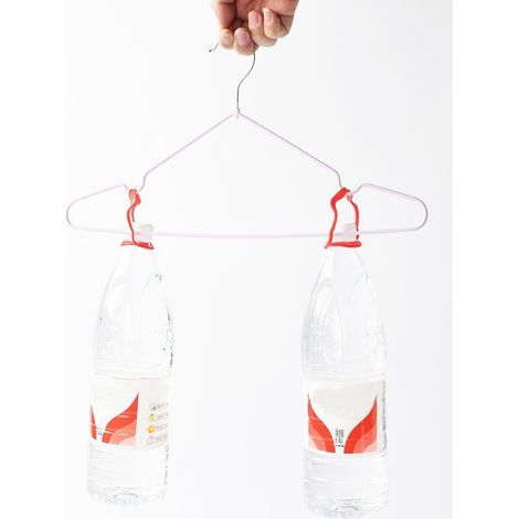 Kleiderbügel für Erwachsene, 40 cm lang, mit Haken, 10er-Packung, rosa, zum Aufhängen und Trocknen von Kleidung, für den Gebrauch zu Hause und im Studentenwohnheim, praktisches längliches Modell. (1/5)