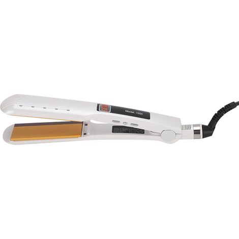 Lisseur électrique à bande de silicone avec écran LCD, prise britannique, blanc. (1/5)