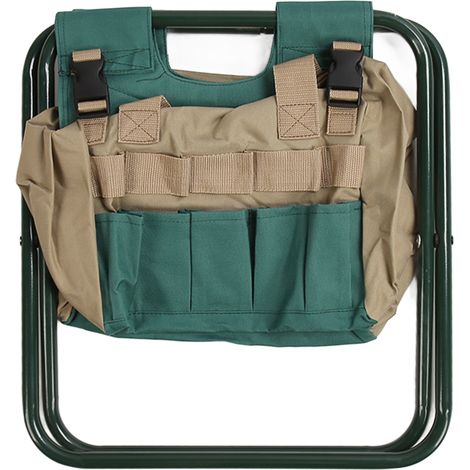 Sac de palette pliable ultra-résistant, boîte à outils de jardin multifonctionnelle, tabouret de jardinier vert (1/5)