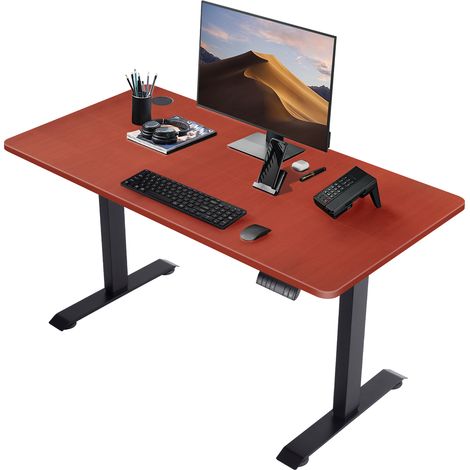Height Adjustable Electric Standing Desk Office Computer Desk Stand Up Desk For Home Office with Memory Smart Pannel,110 cm,Deep Brown (1/5)