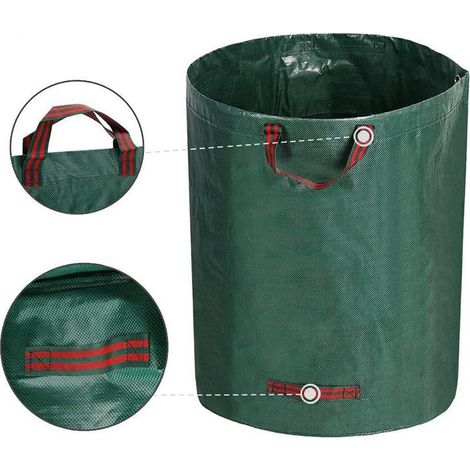 3 sacs de jardin 120L, robustes et imperméables, grands sacs à déchets verts avec poignées, pliables et réutilisables (1/3)