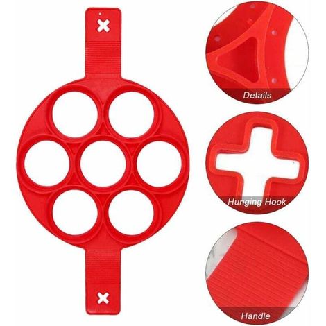 Moulle Pancake SiliCône, Pancake Maker, Antiadhésif Outil de Cuisine Anneau Maker Crêpes Accessoires Ring Egg Flip Ronds Moule à uf Fromage Egg Cooker Cuisine Gadget-Fei Yu (1/3)