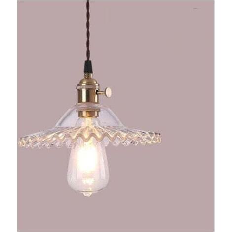 E27 Industrielle Vintage Verre Suspensions Luminaire Retro Plafonnier Luminaire Verre Retro Suspensions Luminaires Industrielle Eclairage de Plafond Suspensions Plafonniers Luminaire(Verre transparent (1/4)