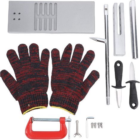 Ouvre-palourde à huîtres, ensemble d'outils de Shucker réglable, outils de fruits de mer pour Buffet d'hôtel, alliage d'aluminium avec gants de coupe, pince G (1/5)