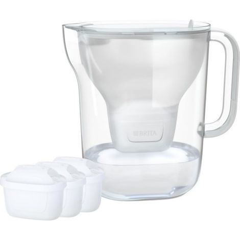 Jarra filtrante brita style essential xl blanca + 3 x filtro mx pro pure performance (1/5)