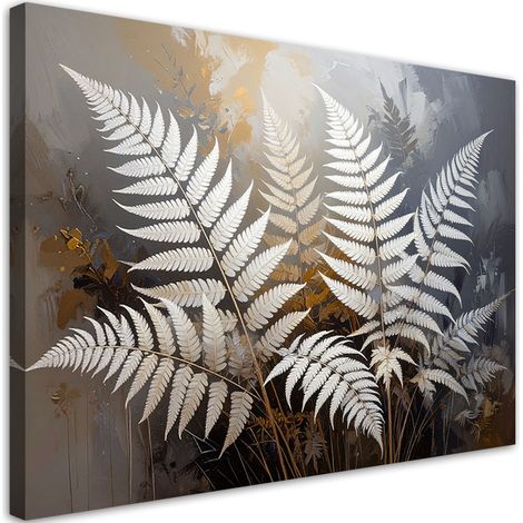 Bilder Farnblätter Natur Pflanzen weiß grau 30x20 (1/5)