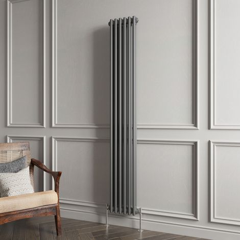 Biubiubath Traditional Cast Iron Style Radiator Vertical 2 Column Anthracite 1800x290mm