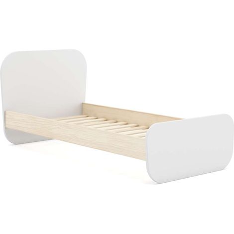 Cama juvenil DYLAN acabado blanco/cera blanca, 45/90cm(alto) 195.4cm(ancho) 106.5cm(fondo) (1/4)